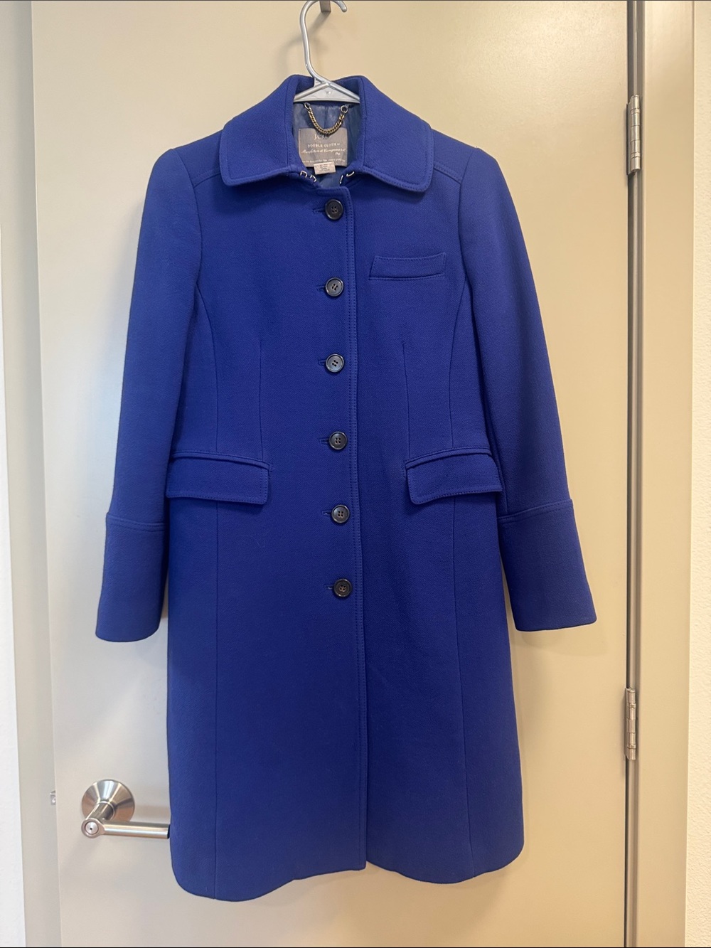 JCREW Italian Wool Double-Cloth Royal Blue Lady Day Metro Coat 6P